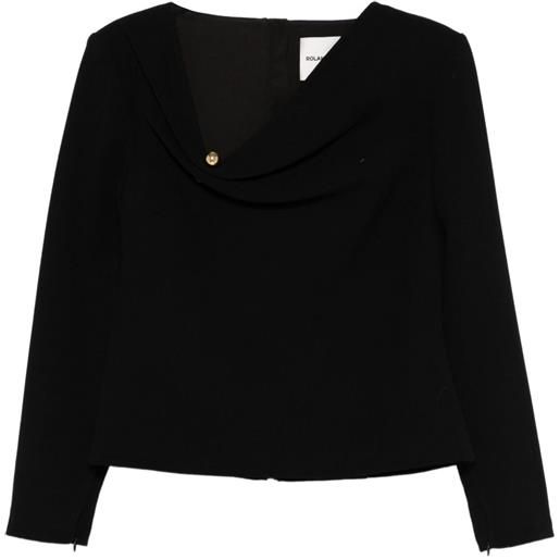 Roland Mouret canotta con scollo drappeggiato - nero