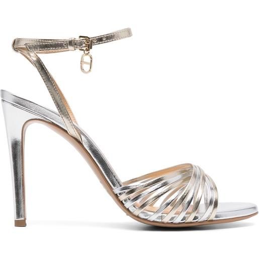 TWINSET sandali con effetto metallizzato - argento