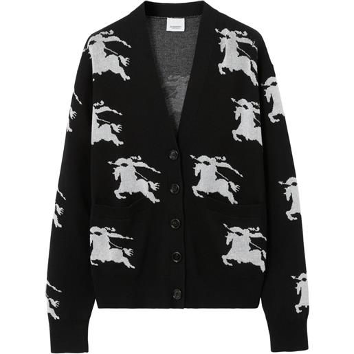 Burberry cardigan con intarsi ekd - nero