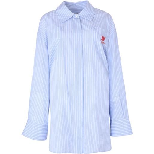 Off-White chemisier corto roxy a righe - blu