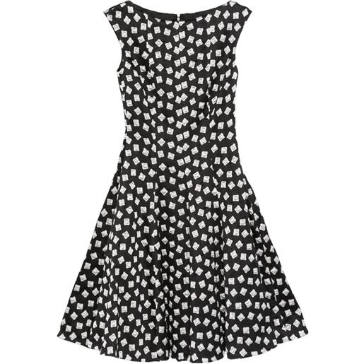 Talbot Runhof abito con stampa - nero