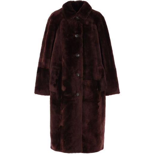 Yves Salomon cappotto con bottoni - rosso