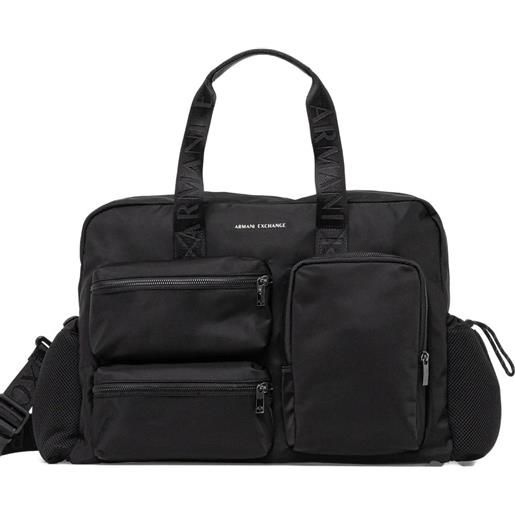 Armani Exchange borsone con applicazione logo - nero