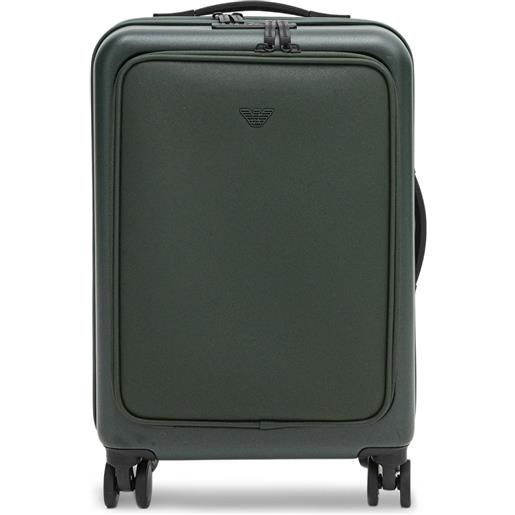 Emporio Armani valigia con logo - verde