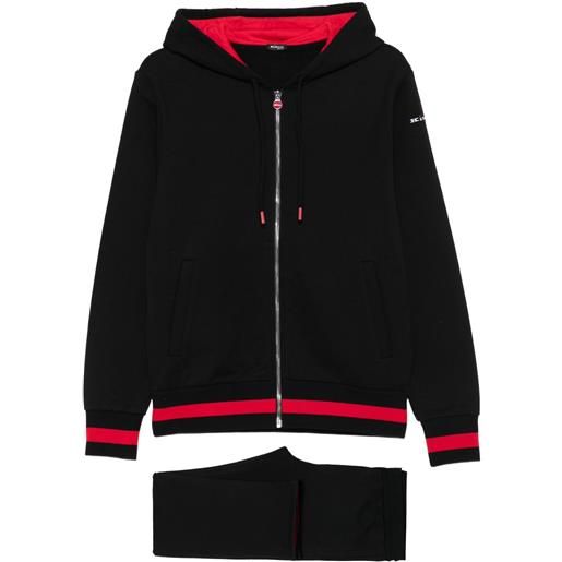 Kiton tuta sportiva con logo ricamato - nero