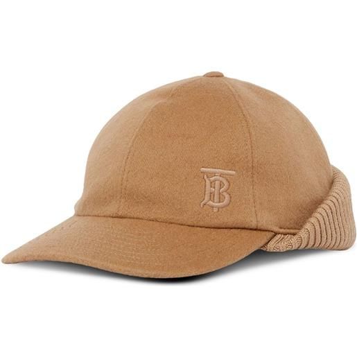 Burberry cappello da baseball con ricamo tb - marrone