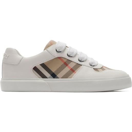 Burberry Kids sneakers a quadri - toni neutri