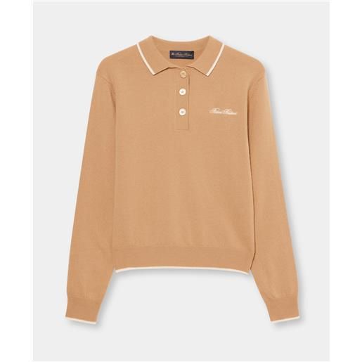 Brooks Brothers lambswool polo sweater beige