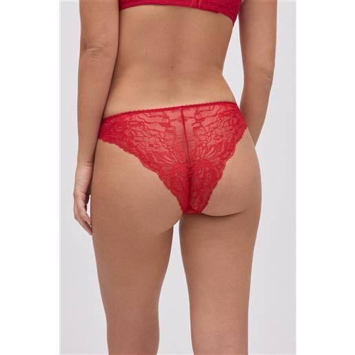 Ysabel Mora mutandine brasiliane in pizzo rosso
