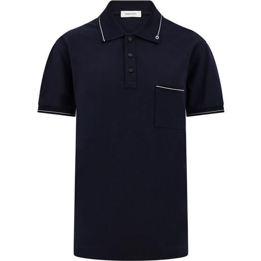Ferragamo polo gancini con taschino - blu