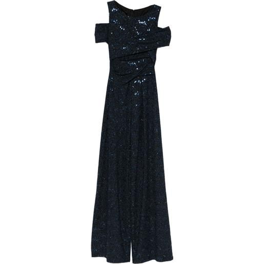 Talbot Runhof tuta intera con paillettes - blu