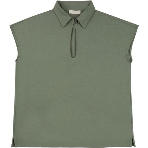 slowear polo con apertura a goccia - verde