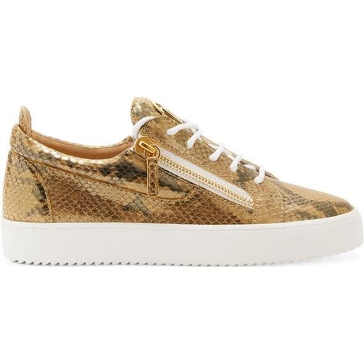 Giuseppe Zanotti sneakers frankie con doppia zip - oro