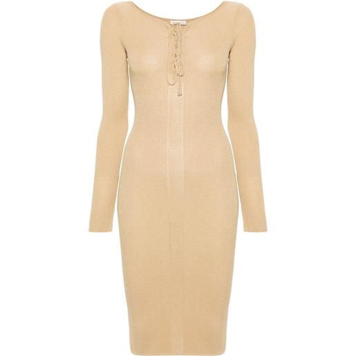 Patrizia Pepe abito midi a coste - oro