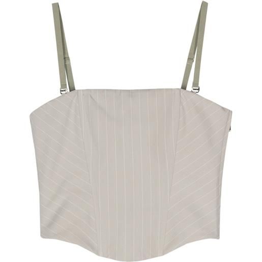 Patrizia Pepe corsetto crop gessato - grigio