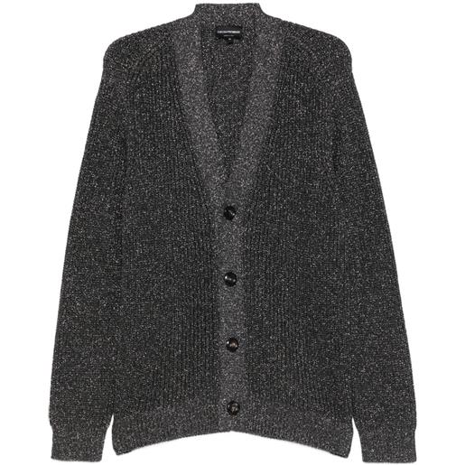 Emporio Armani cardigan con collo a scialle e bottoni - grigio