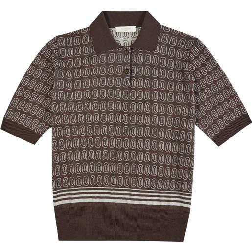 Zanone polo con motivo geometrico - marrone