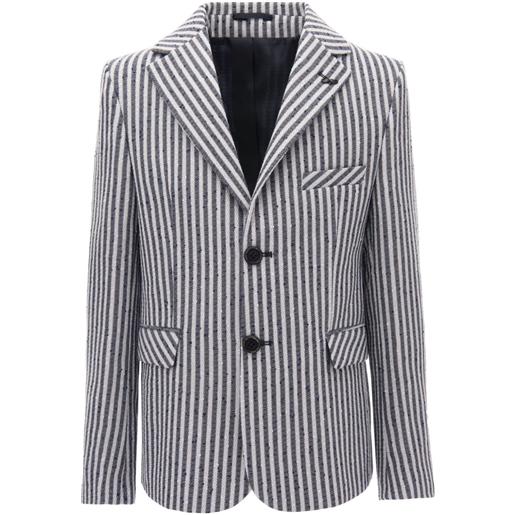 Moustache blazer monopetto a righe - grigio