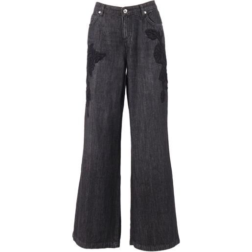 Ermanno Scervino jeans con applicazione - nero