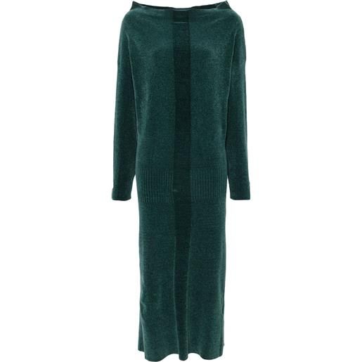 Patrizia Pepe abito midi con ciondolo logo - verde