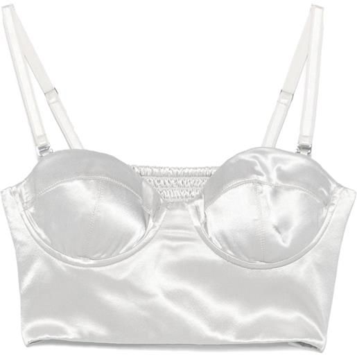 Patrizia Pepe bustino con finitura satinata - argento