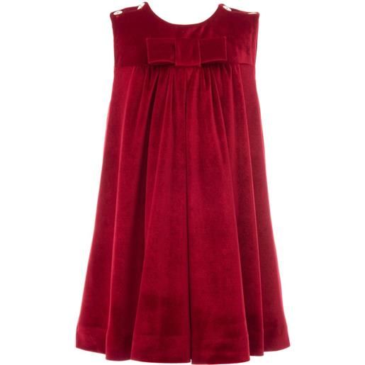 Tulleen abito in velluto con fiocco - rosso