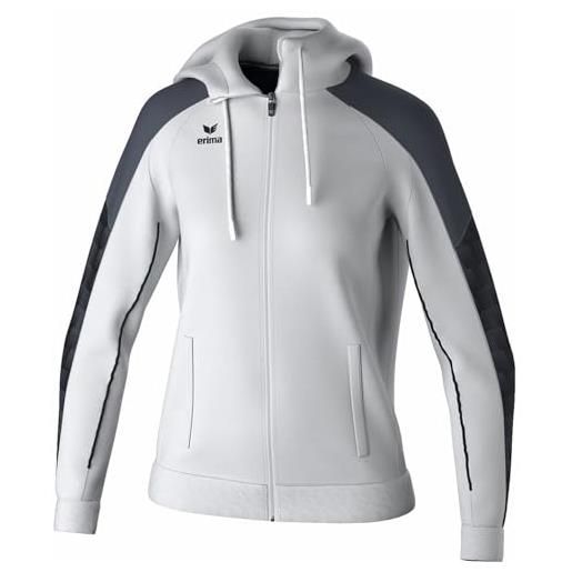 Erima giacca da allenamento evo star con cappuccio (1032439) donna, bianco/nero, 40