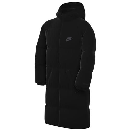 Nike thigh length hooded jkt k nsw tf rpl hgh syf eo prk ul, black/black/anthracite/anthracite, fd2842-011, m