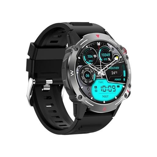 Trevi t-fit 510 a smarwatch con funzione chiamata wireless, grande display 1,43 amoled, orologio smart per controllo attività fisica e stato del benessere, monitoraggio sonno, waterproof ip68, nero