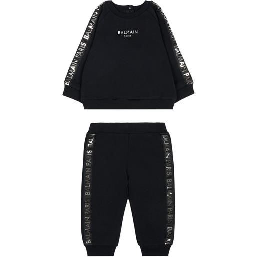 Balmain Kids tuta sportiva con logo - nero