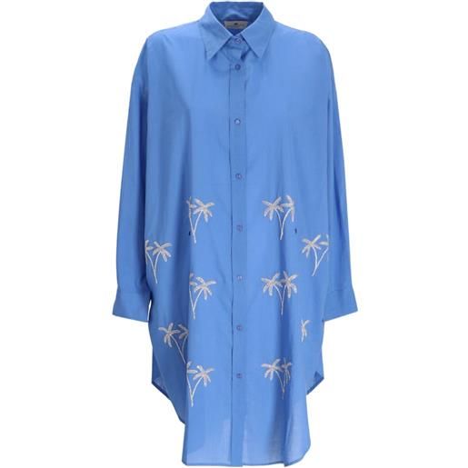 Benaras By Citrus chemisier midi con ricamo - blu