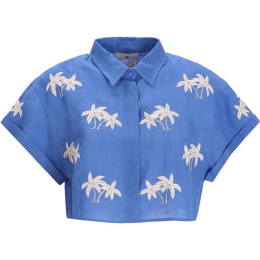 Benaras By Citrus camicia palm tree - blu