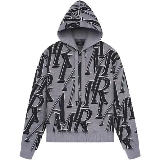 AMIRI felpa con cappuccio repeat logo - grigio