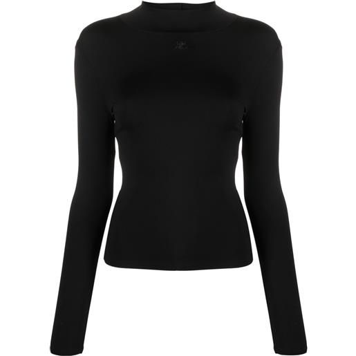 Courrèges top con scollo a imbuto - nero