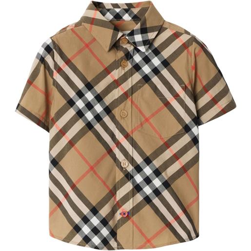 Burberry Kids camicia a quadri - toni neutri