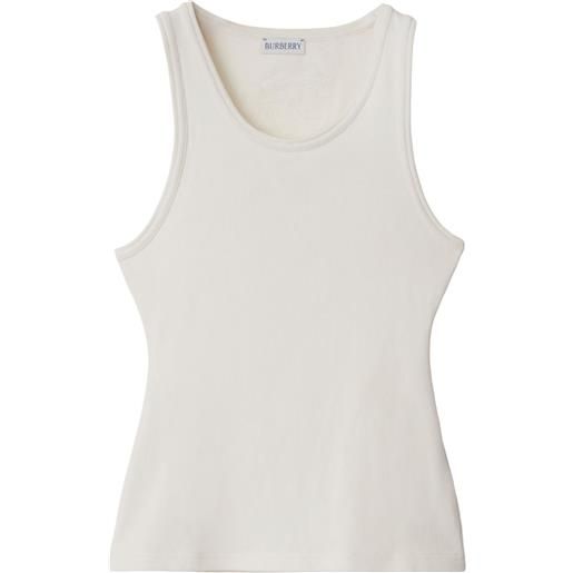 Burberry canotta con applicazione ekd - bianco
