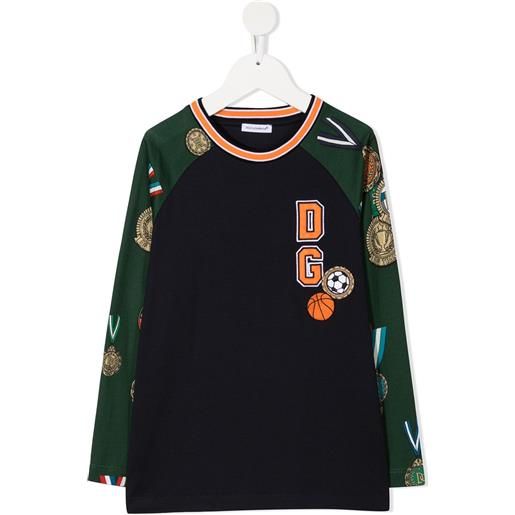Dolce & Gabbana Kids t-shirt a maniche lunghe - blu
