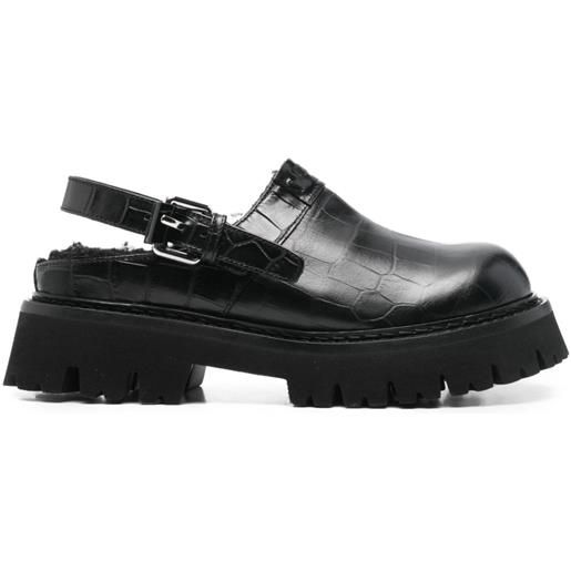 Moschino mules con fibbia goffrata - nero