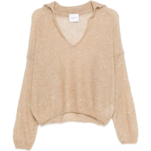 Nude maglione con scollo a v - toni neutri