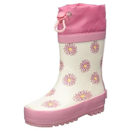 Playshoes stivali di gomma con coulisse, stivali di gomma con coulisse unisex - bambini e ragazzi, rosa, 33 eu