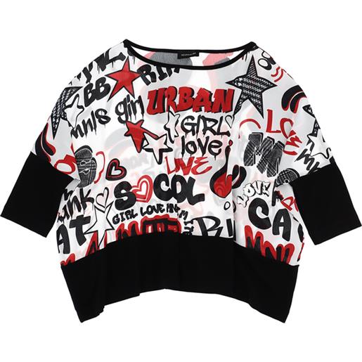 Monnalisa t-shirt in georgette stampa graffiti