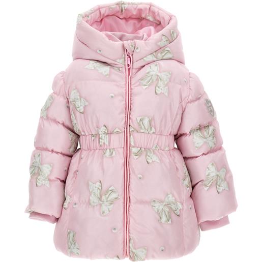 Monnalisa piumino lungo nylon stampa fiocchi