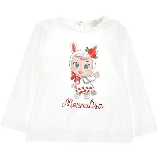 Monnalisa t shirt jersey cry babies strass