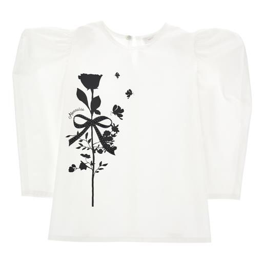 Monnalisa t-shirt popeline manica lunga rosa