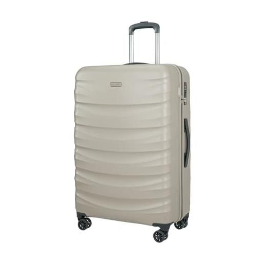 PUCCINI valencia - valigetta rigida in policarbonato con ruote gemellate m-l-xl, colore champagne, xl, valigia grande