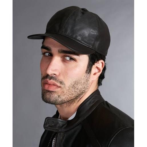 D'Arienzo cappello baseball in pelle testa di moro unisex strappo regolabile D'Arienzo