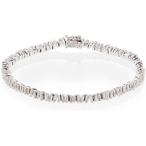 Suzanne Kalan bracciale tennis mini in oro bianco con diamanti - argento