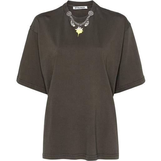 Ottolinger t-shirt oversized charm - marrone