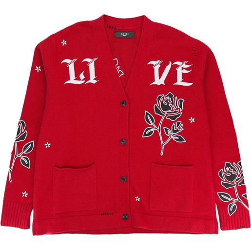 AMIRI cardigan con applicazione - rosso