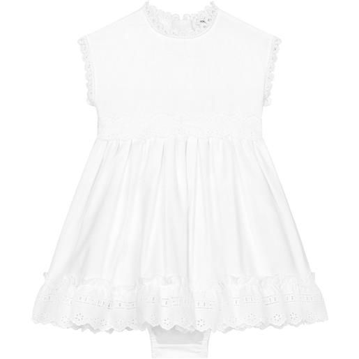 Dolce & Gabbana Kids abito con bordo in pizzo - bianco